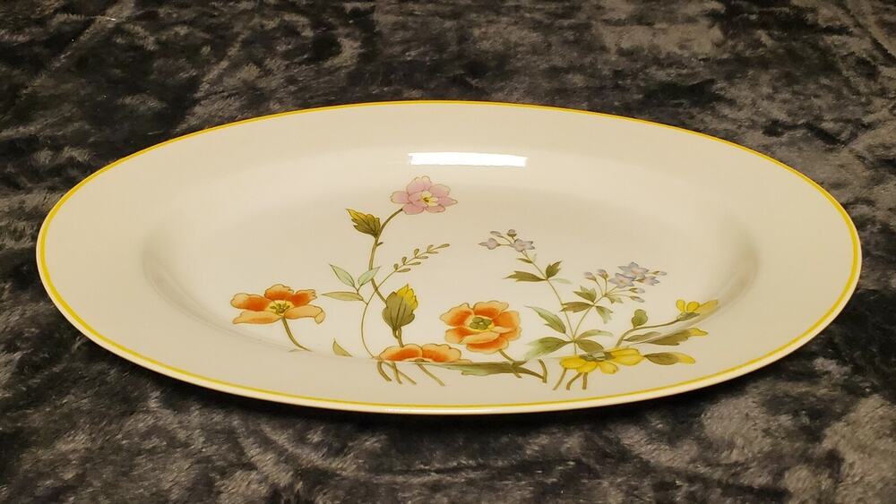 Vintage Norleans Japan Spring Garden Oval Serving Platter 12" Fine China